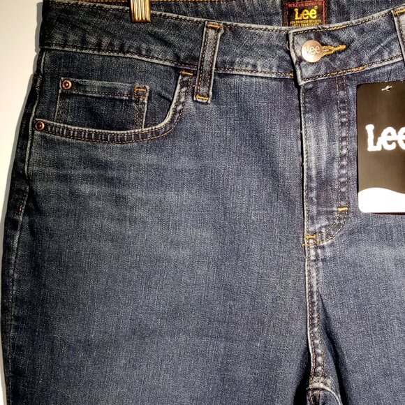LEE Capri Jeans   womens  14M  NWT  Mid Rise  Stormy Lines  Stretch Denim - Picture 3 of 9